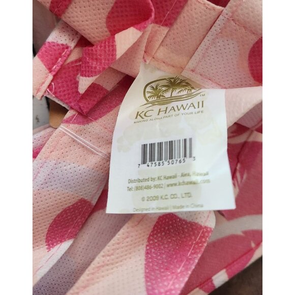 Wine Bottle Bags Hawaiian Floral Print Reusable  Pink & White Durable Fabric Eco - Picture 5 of 8